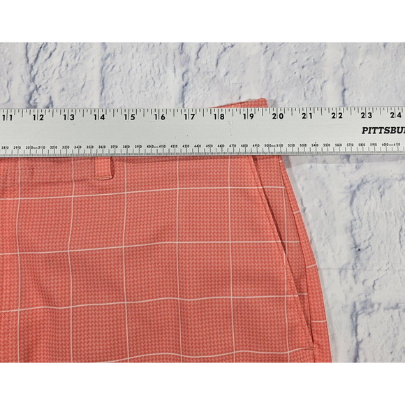 Pro Tour Shorts MENS SIZE 38 Cool Play Plaid Flat Front Golf Pink - Picture 6 of 10